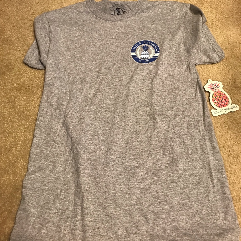 Love and pineapples gray baseball shirt sleeve gray shirt